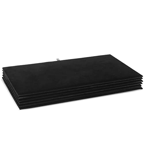Juvale Black Velvet Jewelry Display Trays - Multipurpose Ring Display & Bracelet Holder - Soft Velvet Surface & Plush Boards - Space-Saving Stackable Jewelry Trays - Pack of 6, 14 in, Rectangular
