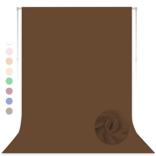 Dark Brown Backdrop for Photoshoot, Professional Photo Backdrop Background Curtain for Product Photography, Portraits, Wedding, Party, Live Streaming Video Recording 5X7 FT - color: Dark Brown, size: 5X7 FT