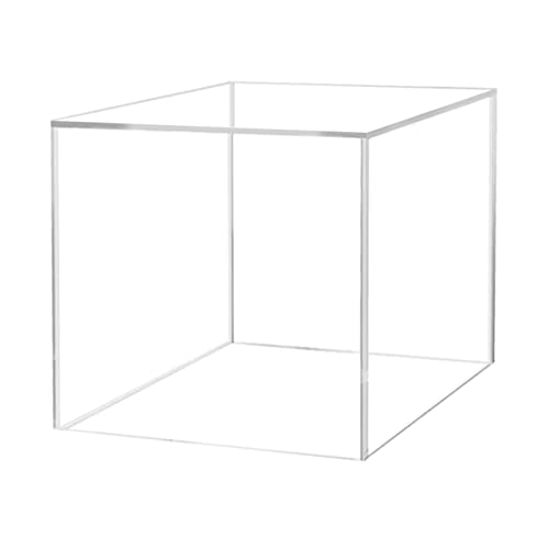 8 Inch One Piece Box Clear Acrylic Display with One Open Side No Lid Versatile One Piece Square Plexiglass Retail Product Riser or Merchandise Storage Bin No Assembly by Marketing Holders - color: Clear, size: 8"W x 8"D x 8"H