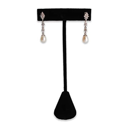6Pcs Set Earring T Stand Display Set, Jewelry Display Stand for Showroom and Tradeshow Showcase Displays, various materials, 4 1/2 H in; 5 3/4 H in; 6 3/4 H in (Black Velour) - color: Black Velour