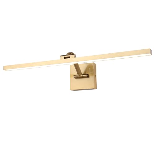 Hard-Wired Picture Lights 23.62 Inch Dimmable LED Wall Art Lighting 14W,2700K, Warm WhiteModern Brass Gallery Light Poster Lights Adjustable Swing Arm Picture Frame Light for Display Art Work - color: Hard-wired Brass-Dimmable, size: 23.6 Inch