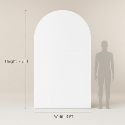 Double Sided 7.2FT White Arch Backdrop Cover Spandex Fitted Stretchy Arch Covers for Wedding Birthday Party Bridal Baby Shower Ceremony - color: White, size: 7.2FT