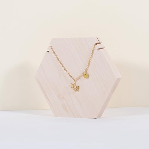 Wooden Necklace Display Stand for selling, White Hexagon Jewelry Holder for Show, Necklace Retail Jewelry organizer photography props【Hexagon Necklace holder-small-White】 - color: White, size: Small