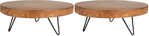 Creative Co-Op Decorative Paulownia Wood Pedestal, Dark Brown (Pack of 2) - color: Dark Brown, size: 9" (Pack of 2)