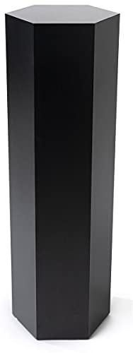 Displays2go 6-Sided Retail Pedestal Stand, Laminate, 36-inch Tall - Black (SMHEXPD36BLK) - size: 36"H