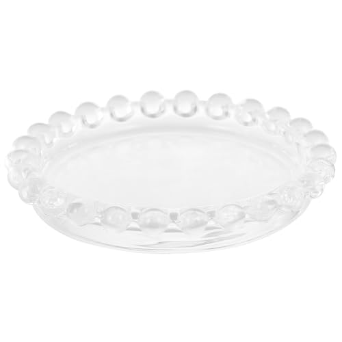 Angoily Glass Pearl Beaded Jewelry Jewelry Tray Small Decorative Ring Holder Photography Prop for Vanity and Desk