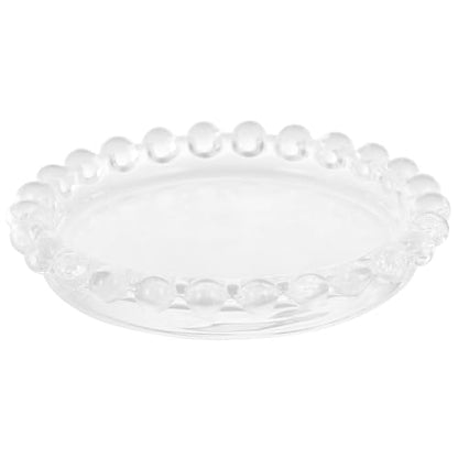 Angoily Glass Pearl Beaded Jewelry Jewelry Tray Small Decorative Ring Holder Photography Prop for Vanity and Desk