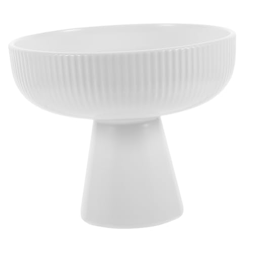 ABOOFAN Nordic Style Ceramic Dessert Bowl White Multi Function Food Serving Bowl for Ice Cream Fruit Salad Creative Design for Parties Family Gatherings Restaurants Photo Props