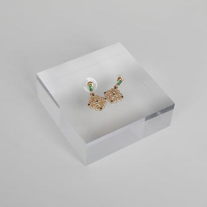 Transparent earring display riser, clear acrylic display jewelry risers, small ring holder tray risers for decor【3.15 L x3.15 W x1.18 H inch】 - size: 3.15 L X3.15 W X1.18 H Inch