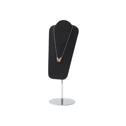 Necklace Display Luxury Metal Necklace Display Rack, Microfiber Jewelry Shelf for Stylish Props(Black) - color: Black