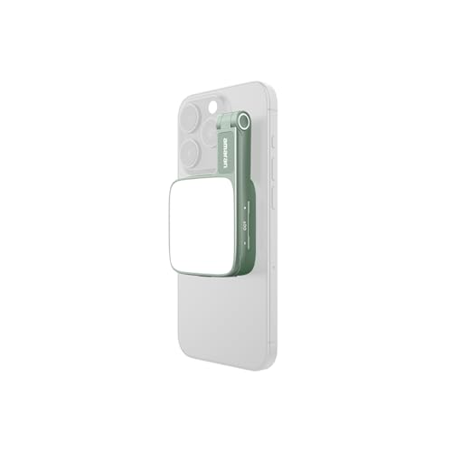 Amaran Go Magnetic Selfie Phone Light, Compatible with MagSafe & Qi2 Magnets, Dual LED Light Source with Adjustable Mirror Light & CCT (2700K-6500K), for Selfies, Makeup, & Content Creation (Green) - color: Green