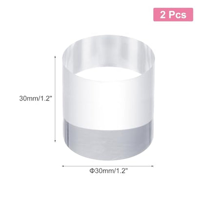 uxcell 2pcs Acrylic Cylinder Display Blocks, 30 x 30 mm/1.2" x 1.2" Clear Jewelry Display Base Polished Cube Riser Stand Display Holder Base for Bracelet Ring Jewelry Cosmetics Crafts - size: 30 x 30mm