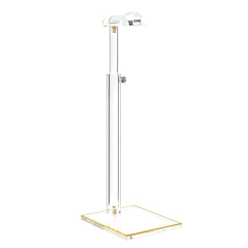 Acrylic Purse Display Stands, 14"-24" Adjustable Height Handbag Holder, Clear Purse Rack Stands for Closet Retail, Durable Gold Trim Hanging Bag Wallet Jewelry Necklace Organizer Stand(PATENT PENDING) - size: 1-pack, L (13.5"-24")