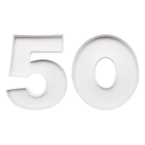 Charcuterie Cardboard Number Fillable Shaped Treat Decorative Box Anniversary Birthday Table Centerpiece (50 Style, 9inch) - size: 9inch, style: 50 Style