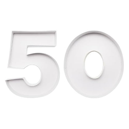 Charcuterie Cardboard Number Fillable Shaped Treat Decorative Box Anniversary Birthday Table Centerpiece (50 Style, 9inch) - size: 9inch, style: 50 Style
