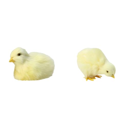 2Pcs Yellow Simulated Chick Figurines, Lifelike Farm Animal Decor for Easter, Spring & Farm-Themed Displays, Photography Props