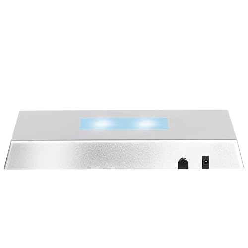 EUSTUMA LED Light Base Rectangle Display Stand In A Variety of Colors,Lighted Up Stand Color Changing Small LED for 3D Glass Crystal Art,Holiday Party Decoration. (Silver, Large) - color: Silver, size: Large