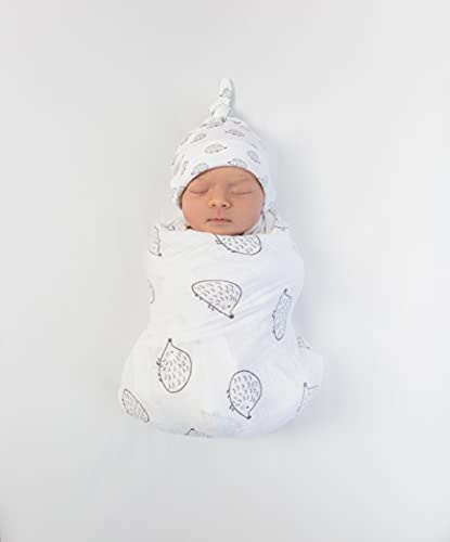 SwaddleDesigns Cotton Muslin Swaddle Blankets, Set of 4, Receiving Blankets for Baby Boys & Girls, Best Shower Gift, 46x46 inches, Black Hedgehogs - color: Hedgehog