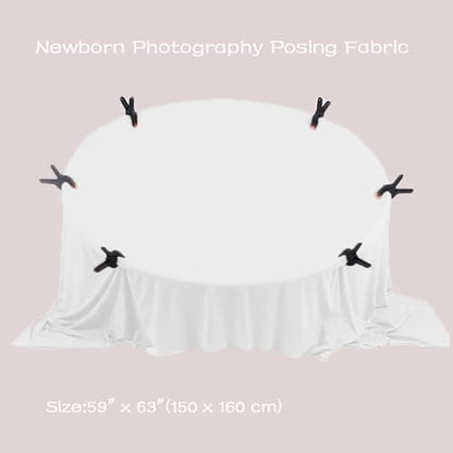 Orraphtstu Newborn Photography Posing Fabric Baby Beanbag Backdrop Props Stretch Blanket for Professional Studio Photoshoot (White) - color: White