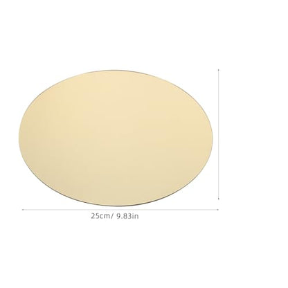 4pcs Gold Acrylic Round Mirrors - Wedding Table Centerpiece Tray Adhesive Wall Sticker Candle Plate for Birtdhay Photoshoot Perfume Cosmetic Jewelry Display - color: Golden