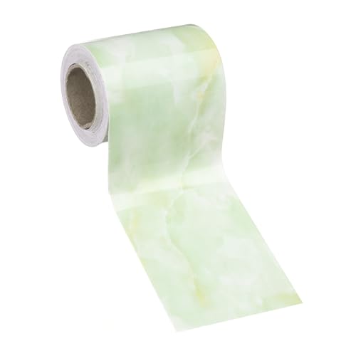 HARFINGTON Wood Grain Wallpaper Border 3" x 16.4ft PVC Self-Adhesive Textured Frame Sticker Waterproof Wall Decorative Wallpaper for Floor Door Table Cabinets Desk, Agate Green - color: Agate Green, size: 3" x 16.4ft