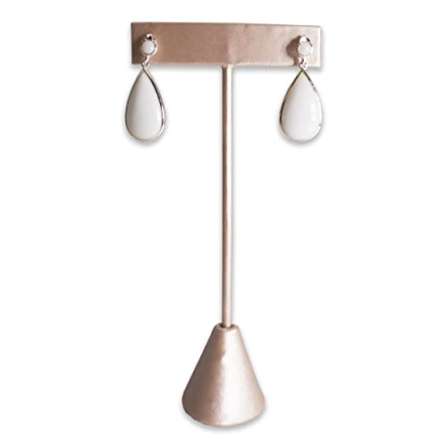 6Pcs Set Earring T Stand Display Set, Jewelry Display Stand for Showroom and Tradeshow Showcase Displays, various materials, 4 1/2 H in; 5 3/4 H in; 6 3/4 H in (Steel Pink) - color: Steel Pink