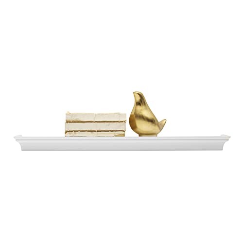 MELANNCO Arlington Floating Wall Shelves for Bedroom, Living Room, Nursery, Set of 2, 24-Inch, White - color: White, size: Set of 2 (24 Inch), style: Arlington
