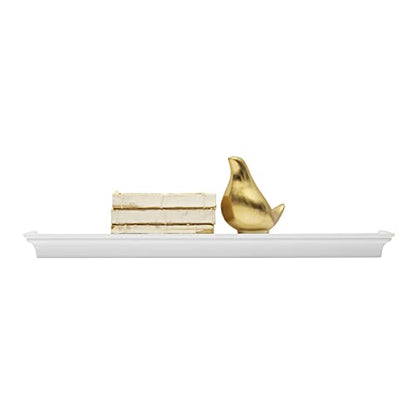 MELANNCO Arlington Floating Wall Shelves for Bedroom, Living Room, Nursery, Set of 2, 24-Inch, White - color: White, size: Set of 2 (24 Inch), style: Arlington