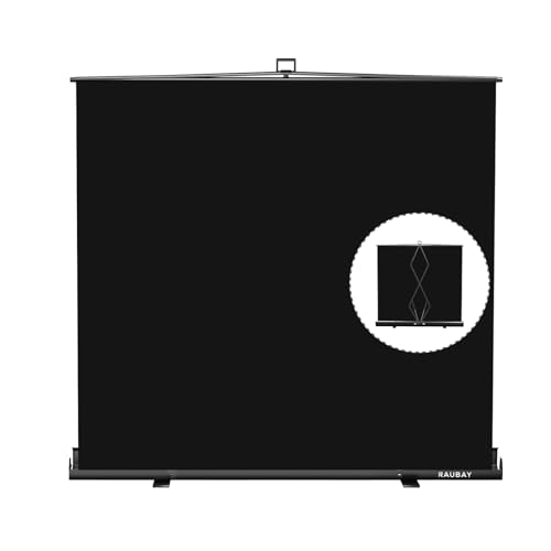 【Wider Style】 RAUBAY 78.7 x 82.7in Large Collapsible Black Backdrop Screen Portable Retractable Panel Photo Background with Stand for Video Conference, Photographic Studio, Streaming - color: Black, size: Wider (78.7 X 82.7in)