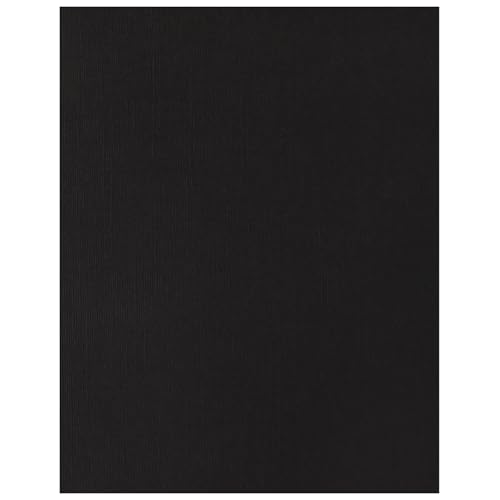 PA Paper Accents Textured Cardstock 8.5" x 11" Deep Black, 73lb colored cardstock paper for card making, scrapbooking, printing, quilling and crafts, 25 piece pack - color: Deep Black