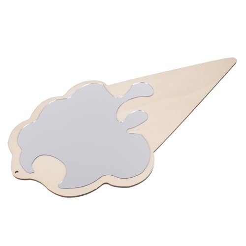 Creative Ice Cream-Shaped Wall Mirror Home Decor, Small Portable Photo Prop Mirror for Dressing Table, Khaki Color, Unique Photography and Nursery Accent