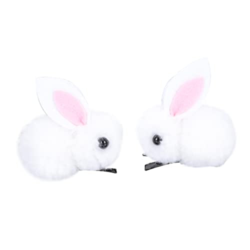 MERRYHAPY Cute Rabbit Hairpin Boys and Girls Hair Clips Plush Hairpin Girl Accessories Bunny Hair Clips