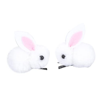 MERRYHAPY Cute Rabbit Hairpin Boys and Girls Hair Clips Plush Hairpin Girl Accessories Bunny Hair Clips