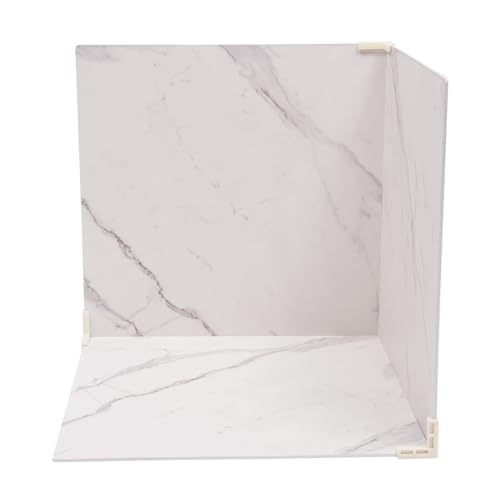 3PCS Double Sided Photography Backdrop Boards, 24x24 Inch Photo Backdrops for Food Jewelry Shooting, Marble & White Texture Photo Backdrop Board Flat Lay Surface
