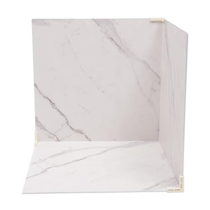3PCS Double Sided Photography Backdrop Boards, 24x24 Inch Photo Backdrops for Food Jewelry Shooting, Marble & White Texture Photo Backdrop Board Flat Lay Surface