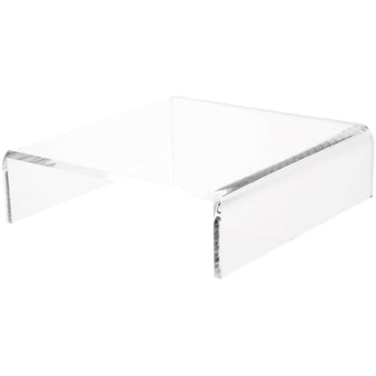 Plymor Clear Acrylic Short Square Display Riser, 2" H x 7" W x 7" D (1/4" thick) - size: 2" x 7" x 7"