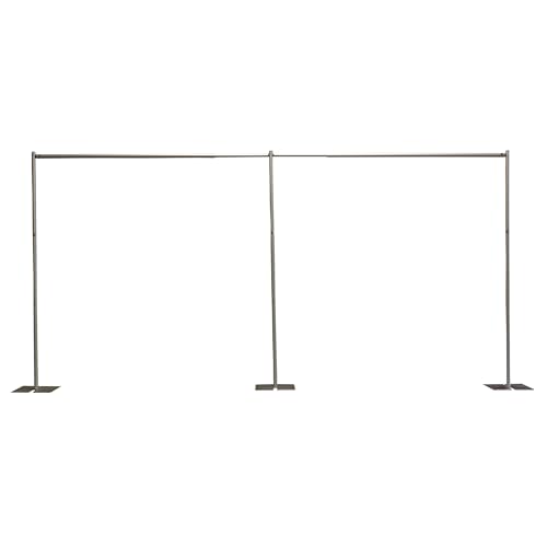 OnlineEEI, 8 Foot Tall Fixed Height Portable Pipe and Drape Backdrop Kit, 8ft x 20ft Breakapart, (No Drapes) (BBD9990820C) - color: No Drapes