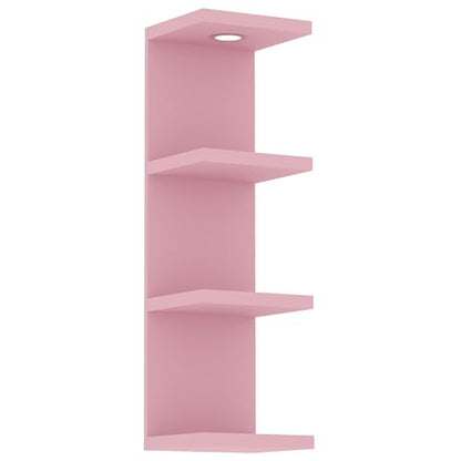 LitaEther Versatile 4 Tier Wall Shelf Unit,Pink Lack Wall Shelf,Display Floating Shelf with LED Remote Control Light - color: Pink, size: 4 Tier