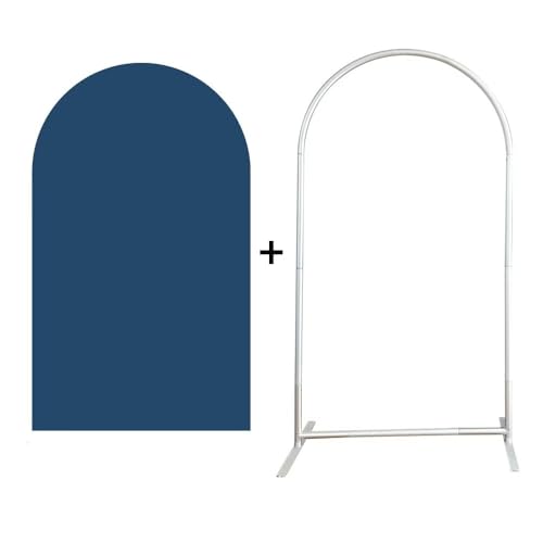 Blue Arched Backdrop Stand Covers for Birthday Parties 3x5ft Double Sided Round Top Arch Fabric Cover for Wedding Baby Shower Party Decoration(Arch Stand+Cover) - color: Kp-gx-1613, size: 3ftx5ft (Arch Stand+Cover)