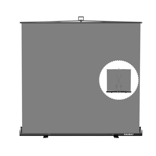 【Wider Style】 RAUBAY 78.7 x 82.7in Large Collapsible Gray Backdrop Screen Portable Retractable Panel Photo Gray Background with Stand for Video Conference, Photographic Studio, Streaming - color: Grey, size: Wider (78.7 X 82.7in)