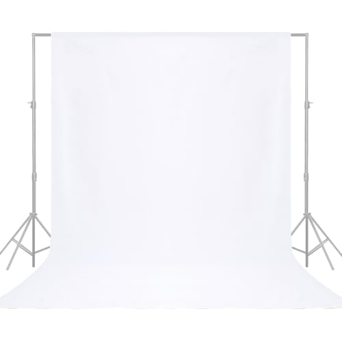 Professional White Photography Backdrop10X8- Heavy-Duty Machine Washable Seamless Background for Studio & Video - color: White, size: 10X8