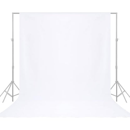 Professional White Photography Backdrop10X8- Heavy-Duty Machine Washable Seamless Background for Studio & Video - color: White, size: 10X8