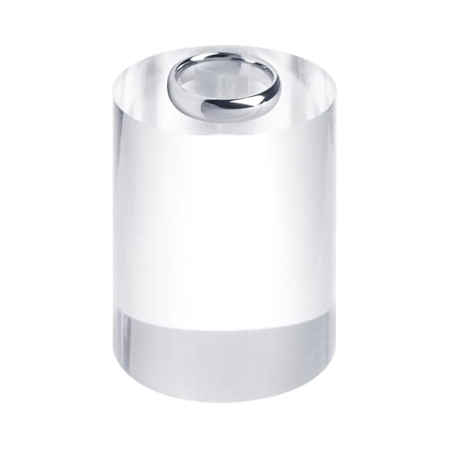 uxcell Acrylic Cylinder Display Blocks, 60 x 80 mm/2.4" x 3.1" Clear Jewelry Display Base Polished Cube Riser Stand Display Holder Base for Ring Jewelry Cosmetics Crafts - size: 60 x 80mm