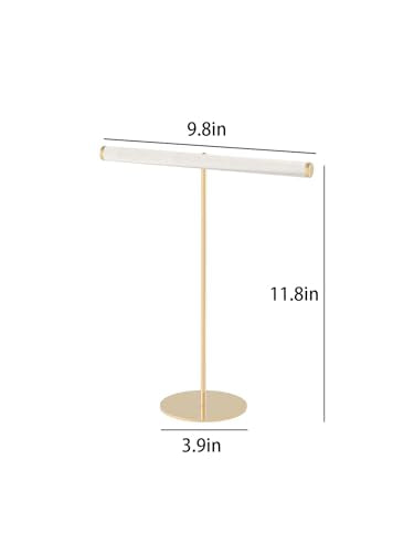 Pangkeep T-Bar Necklace Holder,Jewelry Chains Display Stand for Selling,Velvet Necklace Organizer Stand for Show,Jewelry Tower Tree (Beige) - color: Beige