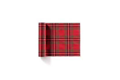 MY DRAP Luncheon Napkins 20 x 20 cm / 7.8" x 7.8" - (12 Per Roll, Cotton Red Tartan Xmas) - color: Cotton Red Tartan Xmas