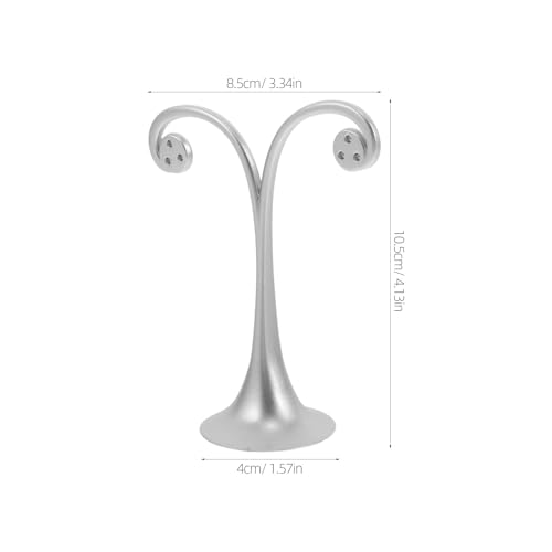 Metal Earring T Bar Stand - 6 Holes Retail Display Holder T Earring Display Holder - Jewelry Stand with Base for Show Jewelry Online Stores Photography Prop - color: Silver