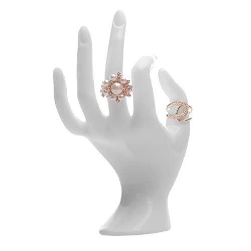 HOMEGOAL Hand Jewelry Holder, Bracelet Ring Watch Jewelry Display Holder Stand, Mannequin Hand, Polyresin, 7 Inch (White) - color: White