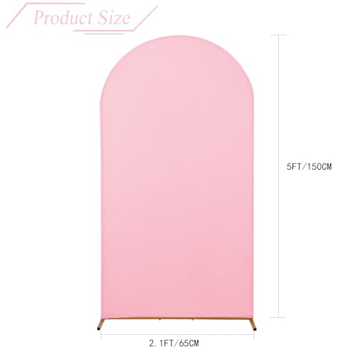 bricia Wedding Arch Backdrop Stand Cover, 5FT Double Sided Stretchy Arch Cover Fitted Wedding Birthday Party Banquet Decoration (Pink 60''Lx25.2''W) - color: Pink, size: 5FT