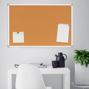 Cork Bulletin Board, Bulletin-Boards, Notes Board, Memo Board, 18 x 24inch, Silver Aluminum Frame - size: 18*24“