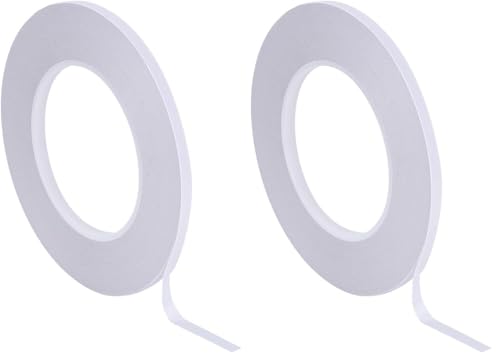 EBOOT Double Sided Adhesive Tape (55 Yards) for Gifts, Photos, Documents, Wallpaper, Scrapbooking, Crafts, Ribbon, Cards and Boxes (1/4 Inch) (Pack of 2) - size: 1/ 4 Inch (Pack of 2)